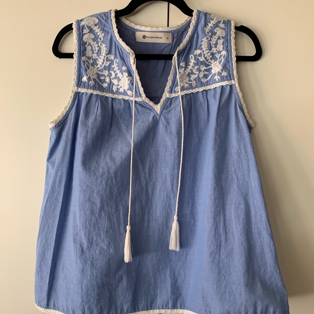 The Impeccable Pig • Embroidered Sleeveless Top